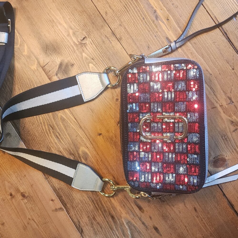 Marc Jacobs Snapshot Sequins Checker Small Camera… - image 3